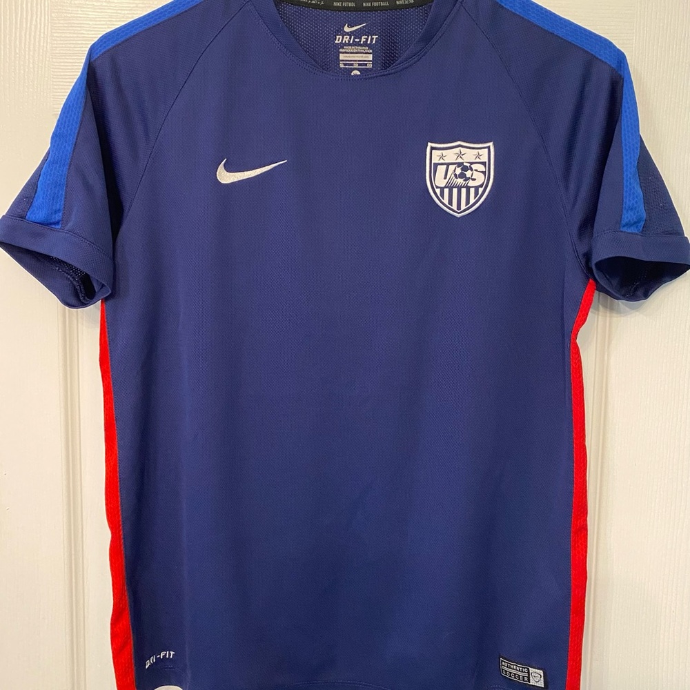 Nike Soccer/Futbol Blue and Red Short Sleeve US Soccer Jersey